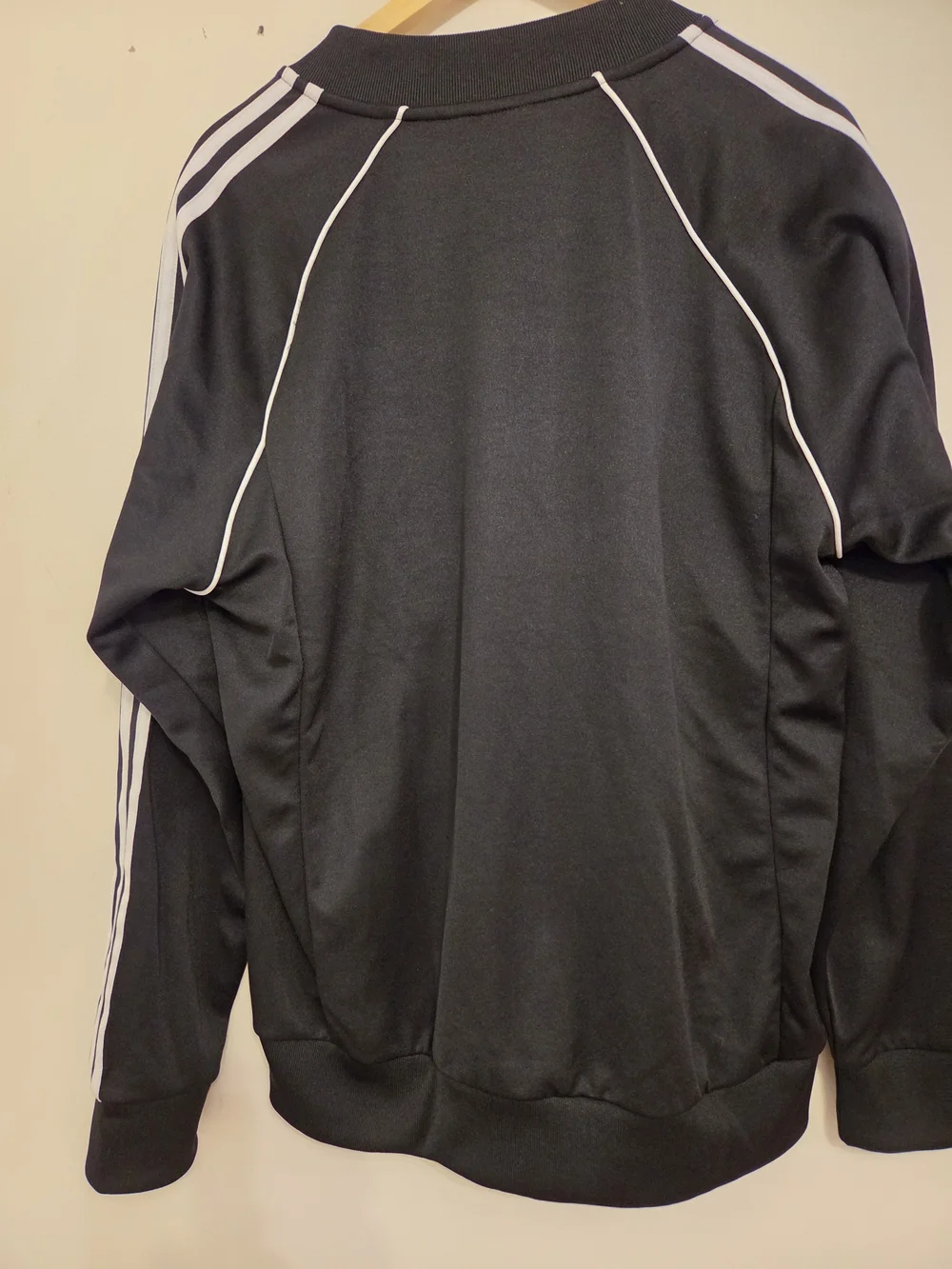 adidas Black Track Bomber Jacket with White Three-Stripes